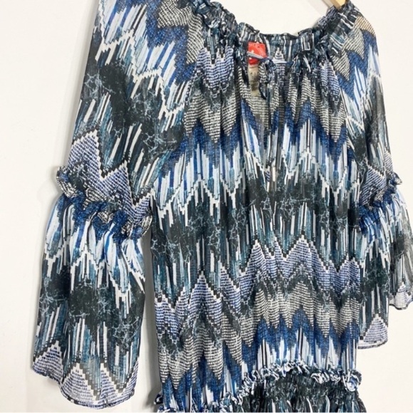 RED CARTER Indigo Blues Chiffon Beach Coverup Tunic - Picture 10 of 15